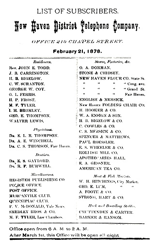 firsttelephonedirectory 1878 ATT